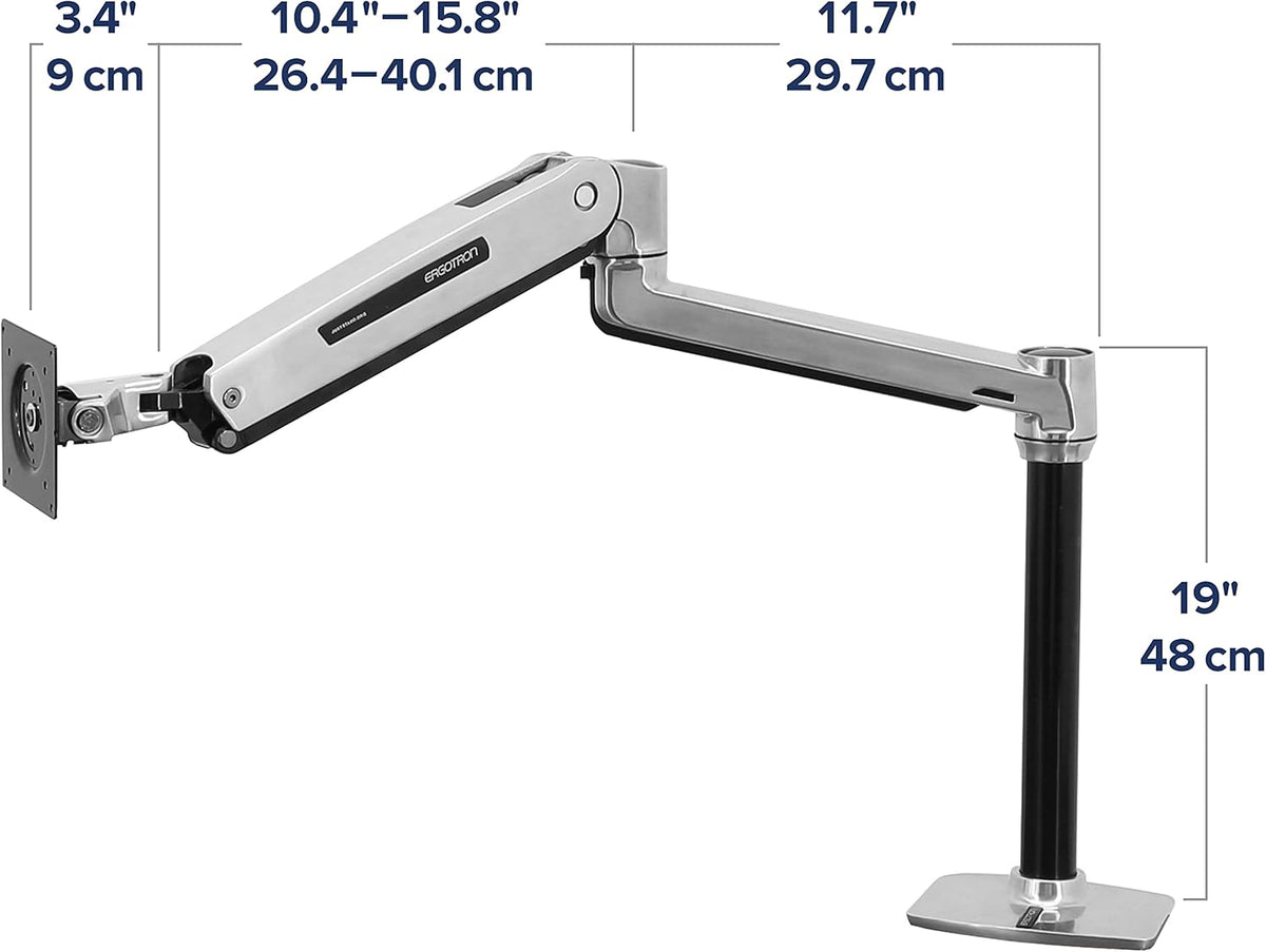 Polished Aluminum Single Monitor Arm I27978