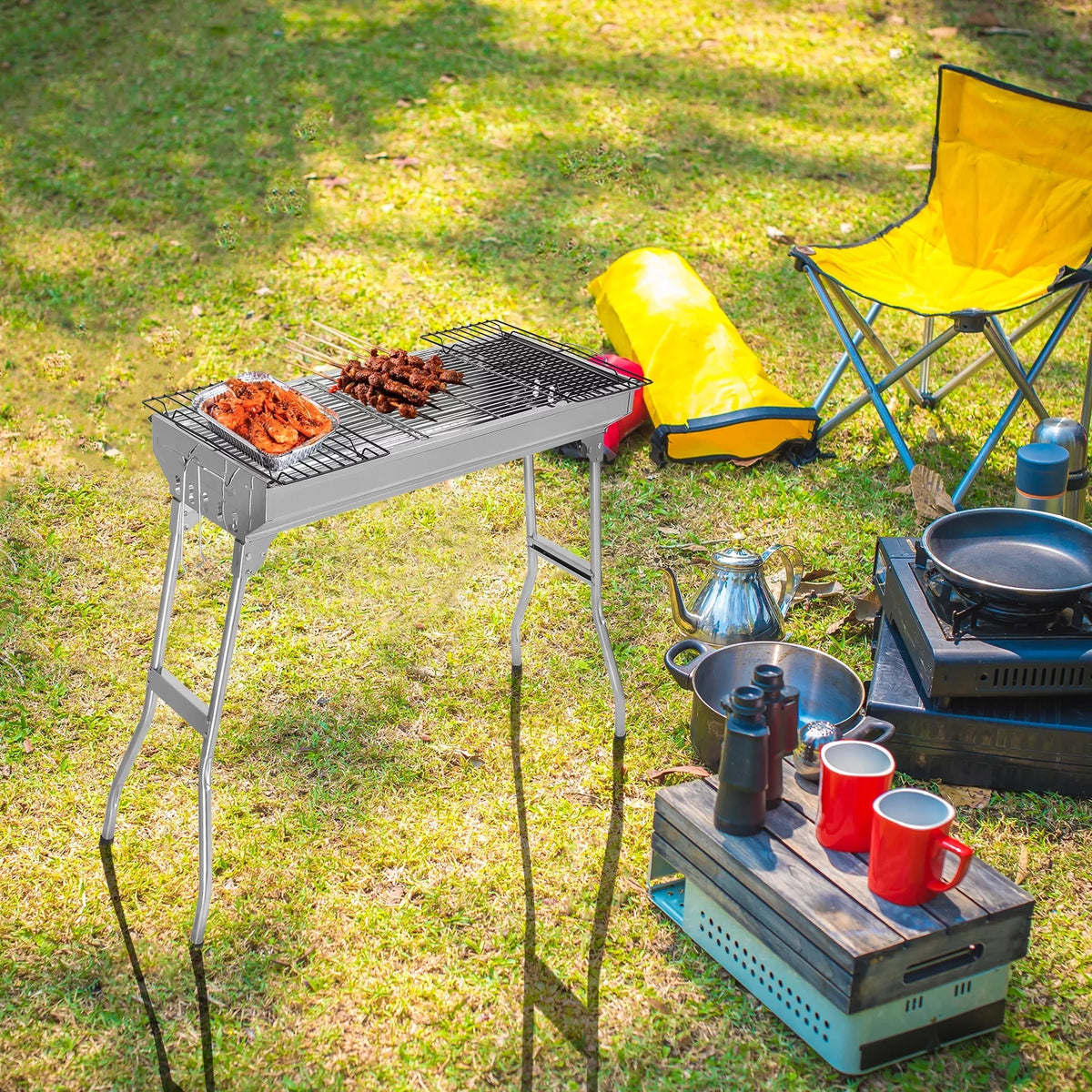 28'' Stainless Steel Charcoal BBQ Grill J939969