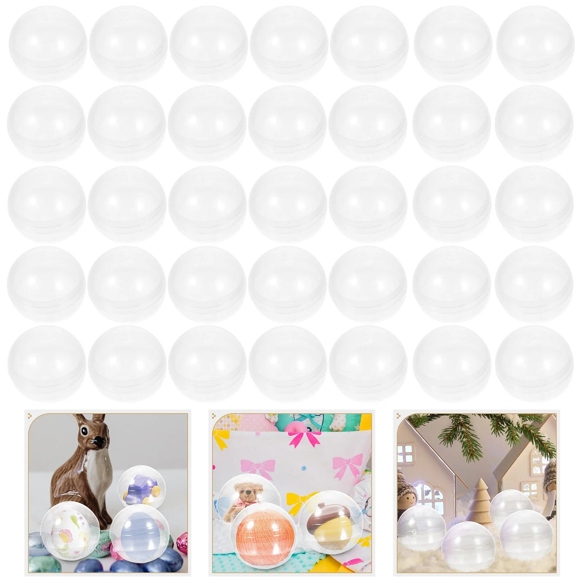 100pcs Clear Plastic Fillable Balls E788