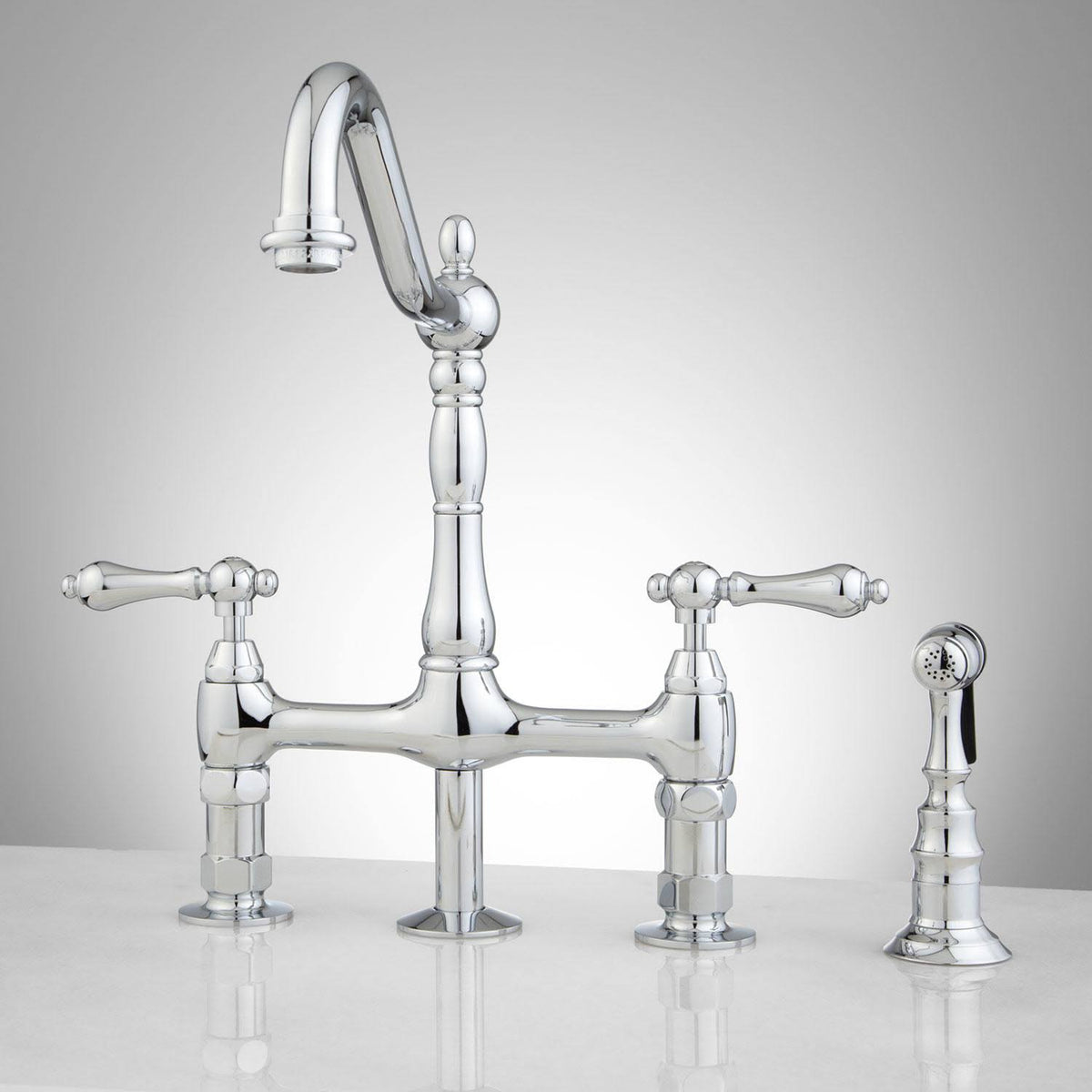 Chrome Two-Handle Kitchen Faucet L305