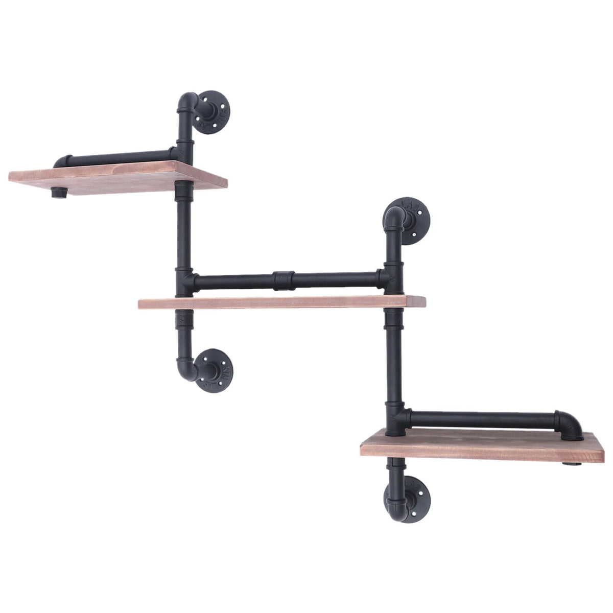 3-Tier Rustic Wooden Floating Shelf S437869