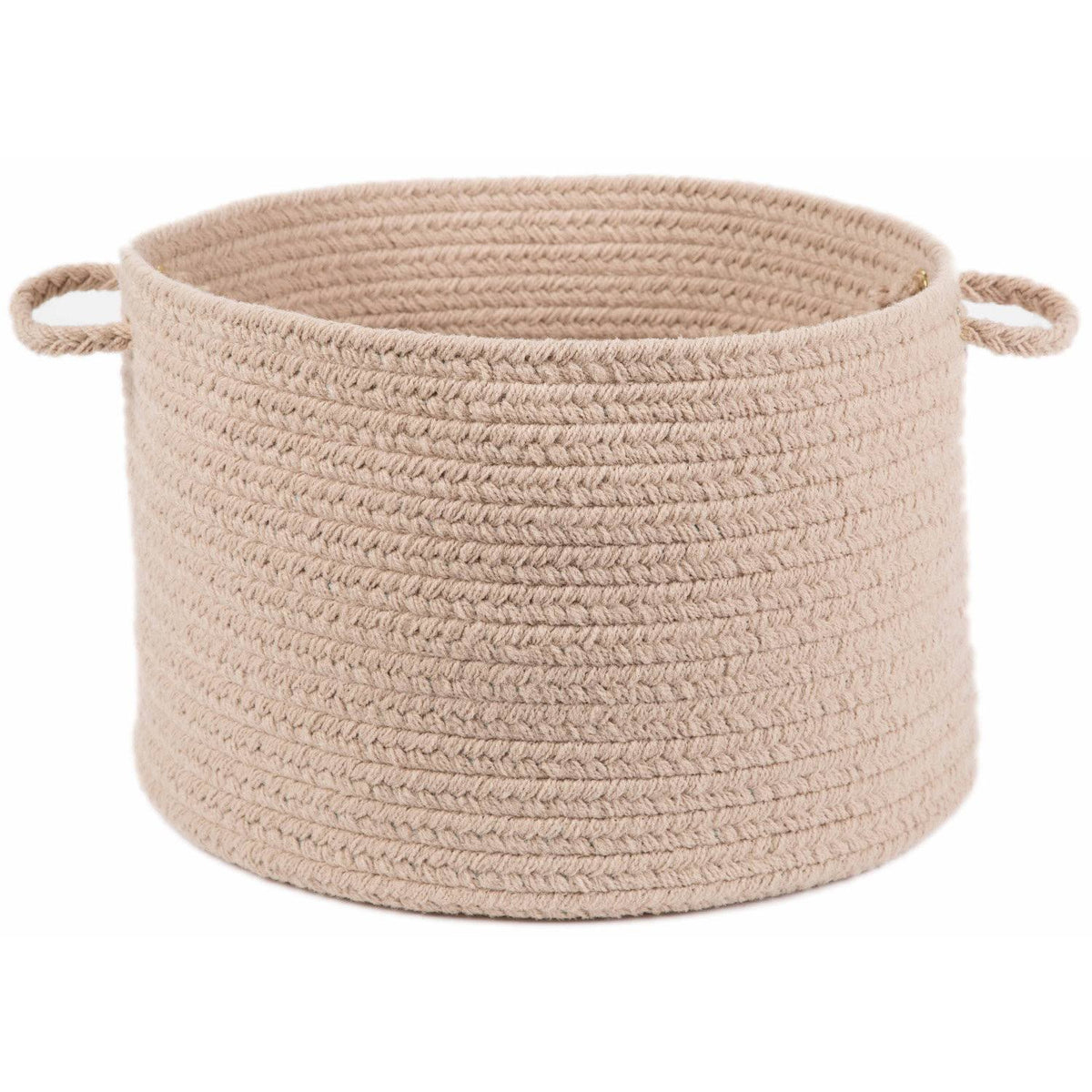 Beige Braided Solid Storage Basket Q478