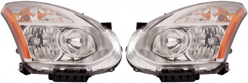 Headlight Assembly Halogen Pair for Nissan Rogue 2009 2010 W8927