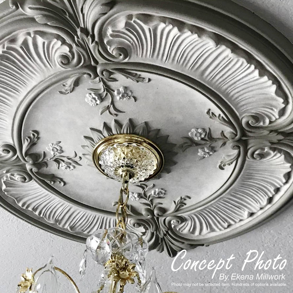 Hand-Painted Steel Gray Ceiling Medallion O624