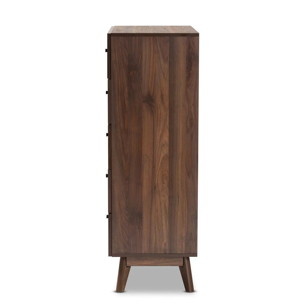 Walnut Brown Wood 5-Drawer Storage Chest D283632