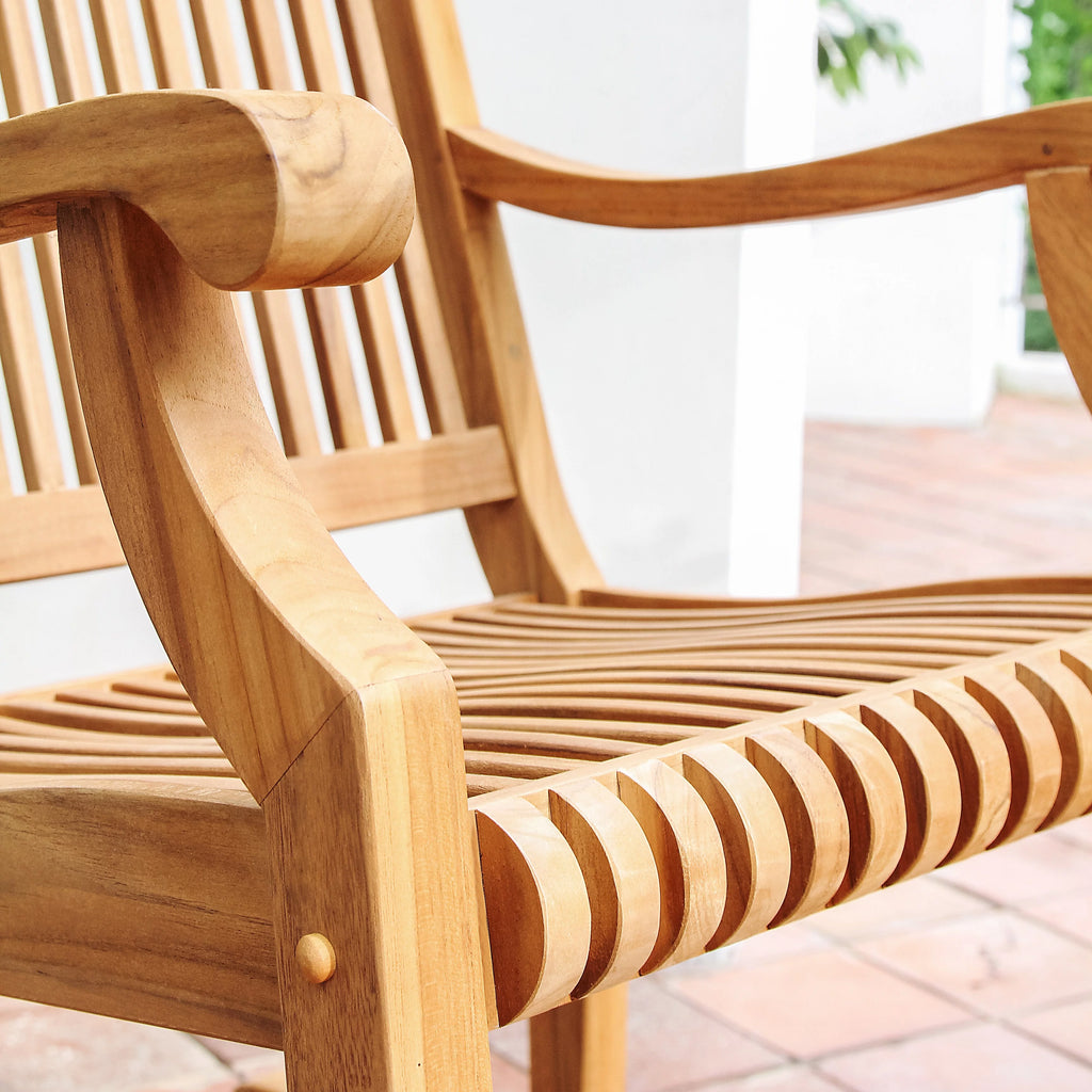 3-piece Teak Outdoor Rocking Chair Chat Set F982