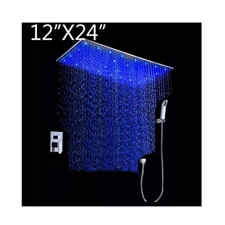 Rainfall LED Shower Set Double-Function Valve Brass Handheld Shower Oil Rubbed Bronze P2653