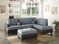 Contemporary Grey Linen Like Fabric Sectional Sofa Set L7739