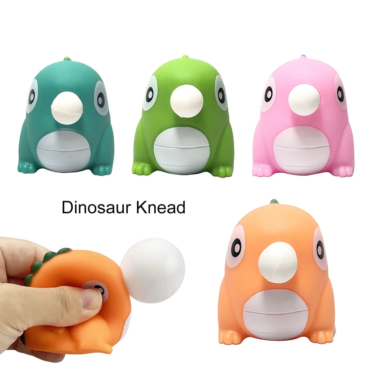 Dinosaur Squeeze Toy Blowing Balloon Soft TPR Stress Relief Toy P79522