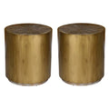 Wood and Metal End Table Set of 2 H660221
