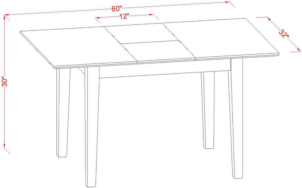 Rectangle Dining Table Top with Leaf 32 By 60-Inch Q7922