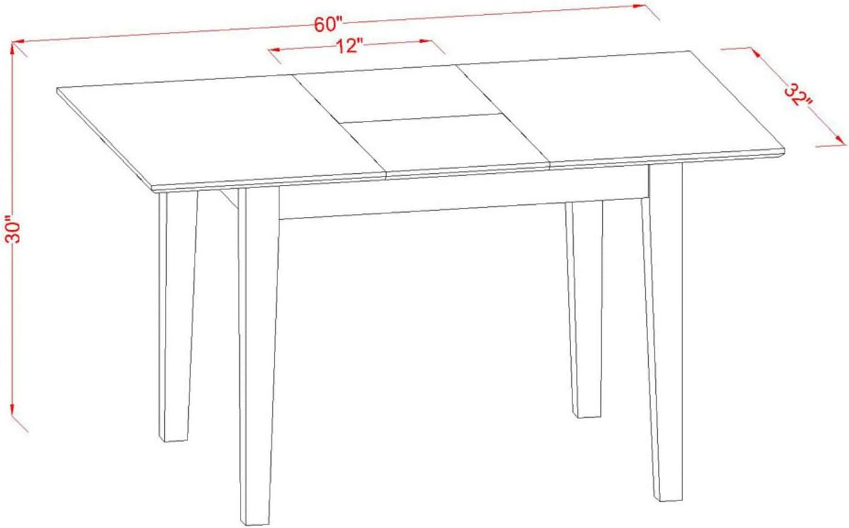 Rectangle Dining Table Top with Leaf 32 By 60-Inch Q7922