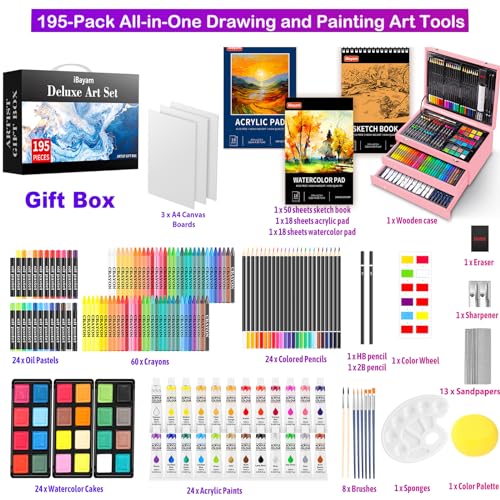195 Pack Art Set Drawing Kit W257140