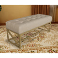 Faux Leather Bench 40.2 Inches Gold Y65026