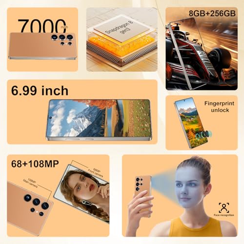 Unlocked Android Phone 6.99" AMOLED 7000mAh 8GB RAM 256GB Blue I970