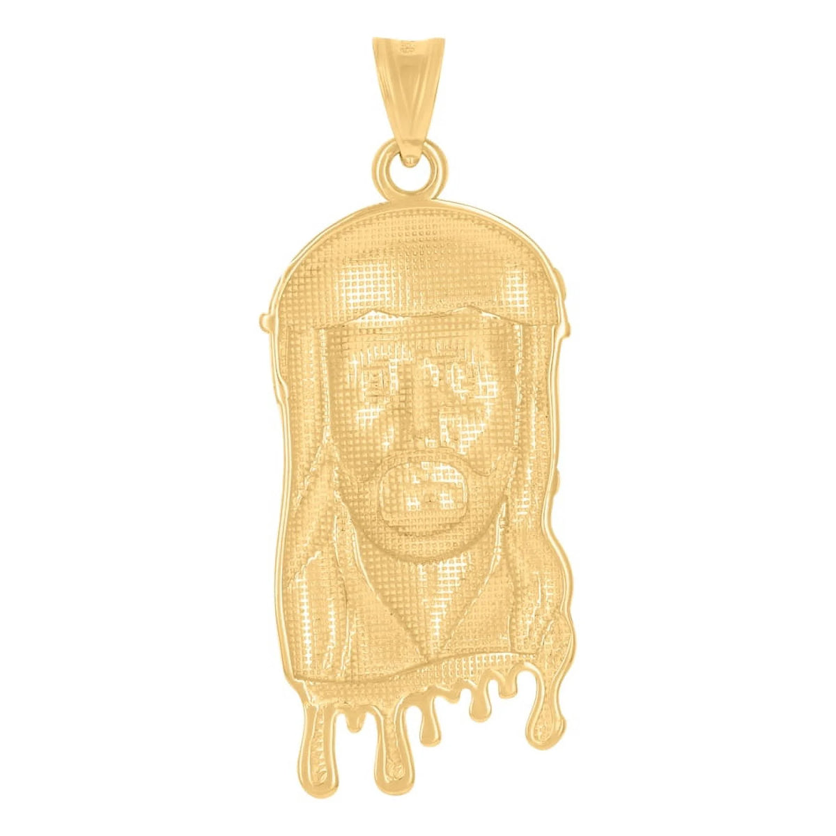10k Two Tone Gold Mens Jesus Pendant Necklace L556805