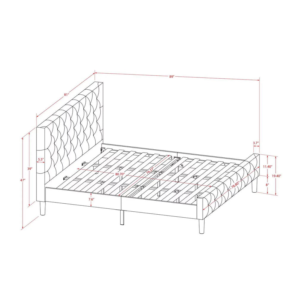 King Engineered Wood Bed Z319
