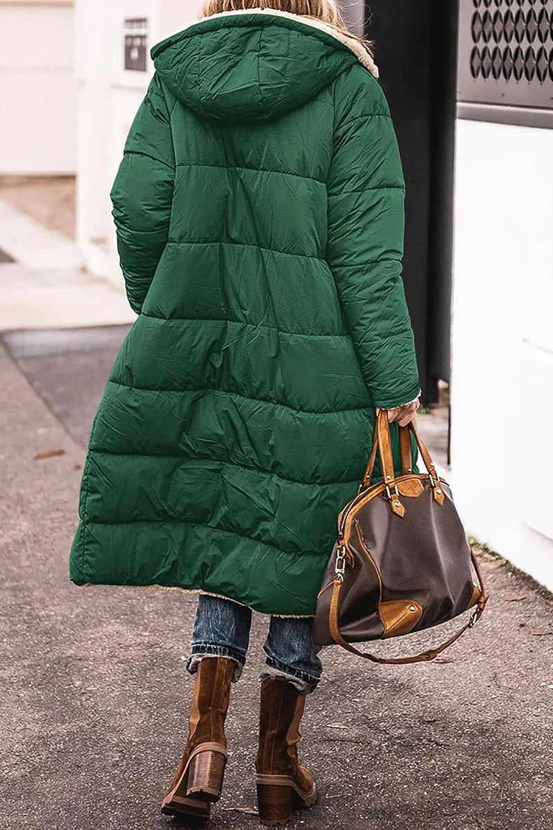 Solid Hooded Collar Outerwear P70984