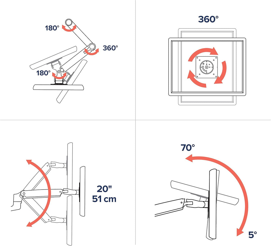 Polished Aluminum Single Monitor Arm I27978