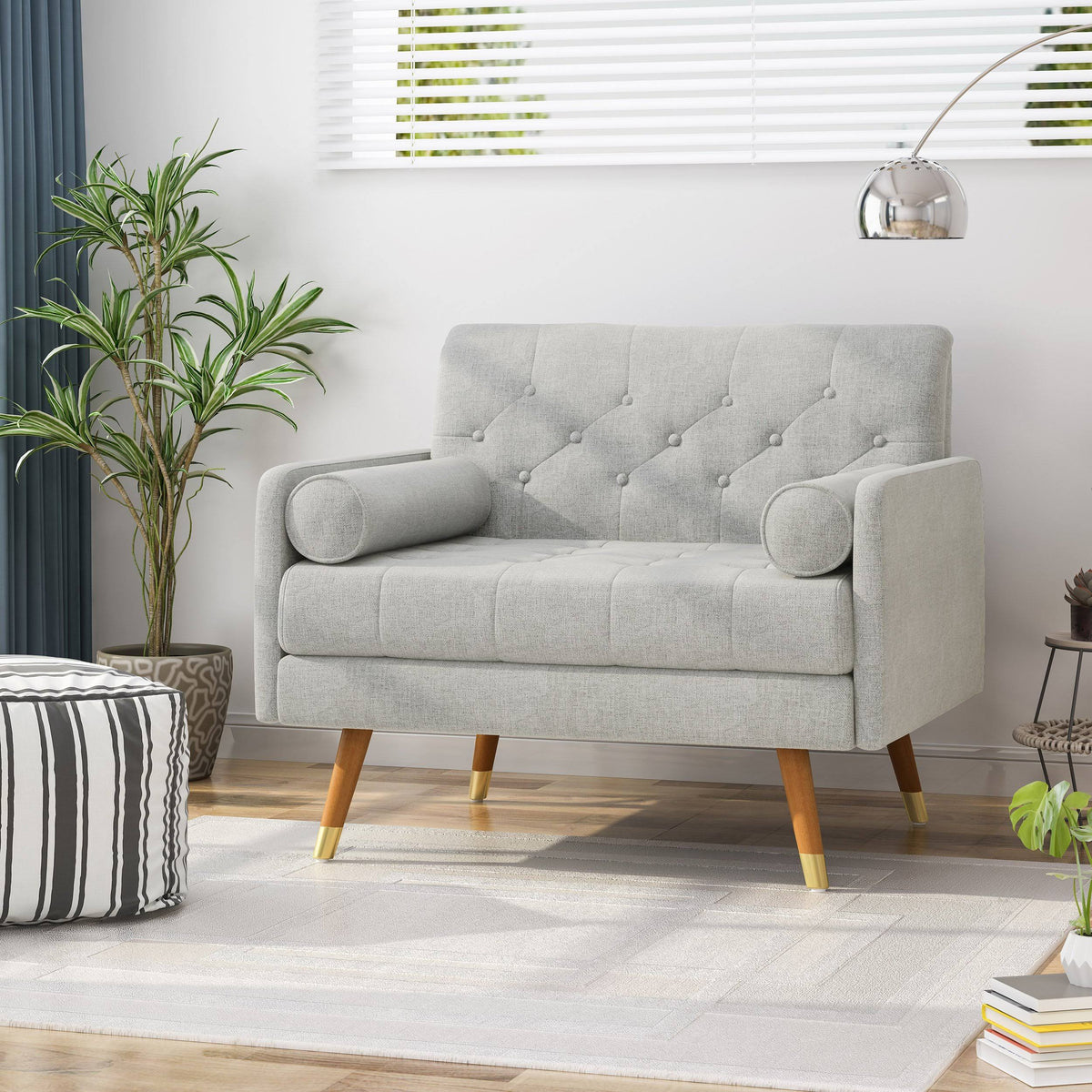 Light Gray Fabric Club Chair I555
