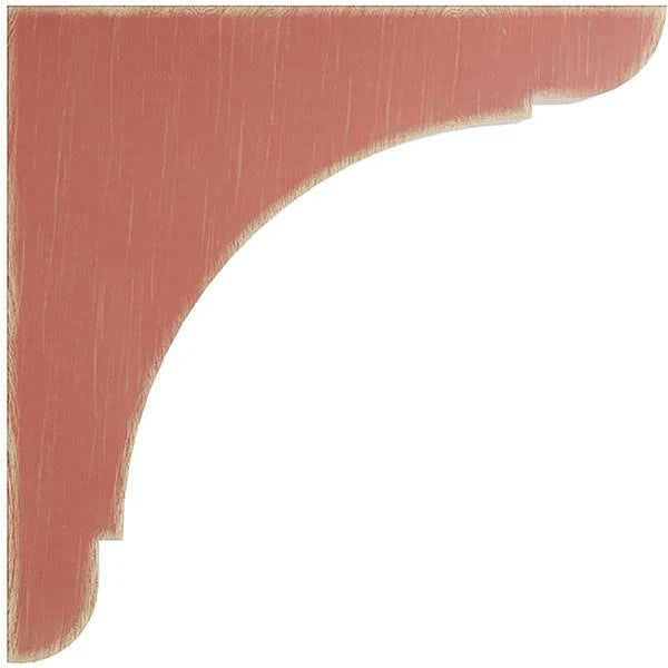 Extra Large Vintage Wood Decor Bracket, Salvage Red Z8509