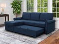 Navy Blue Storage Sofa Bed Reversible Sectional Y817898