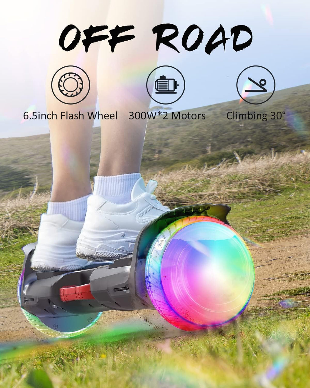 6.5” All Terrain Self Balancing Hoverboard with Bluetooth Speaker D482740