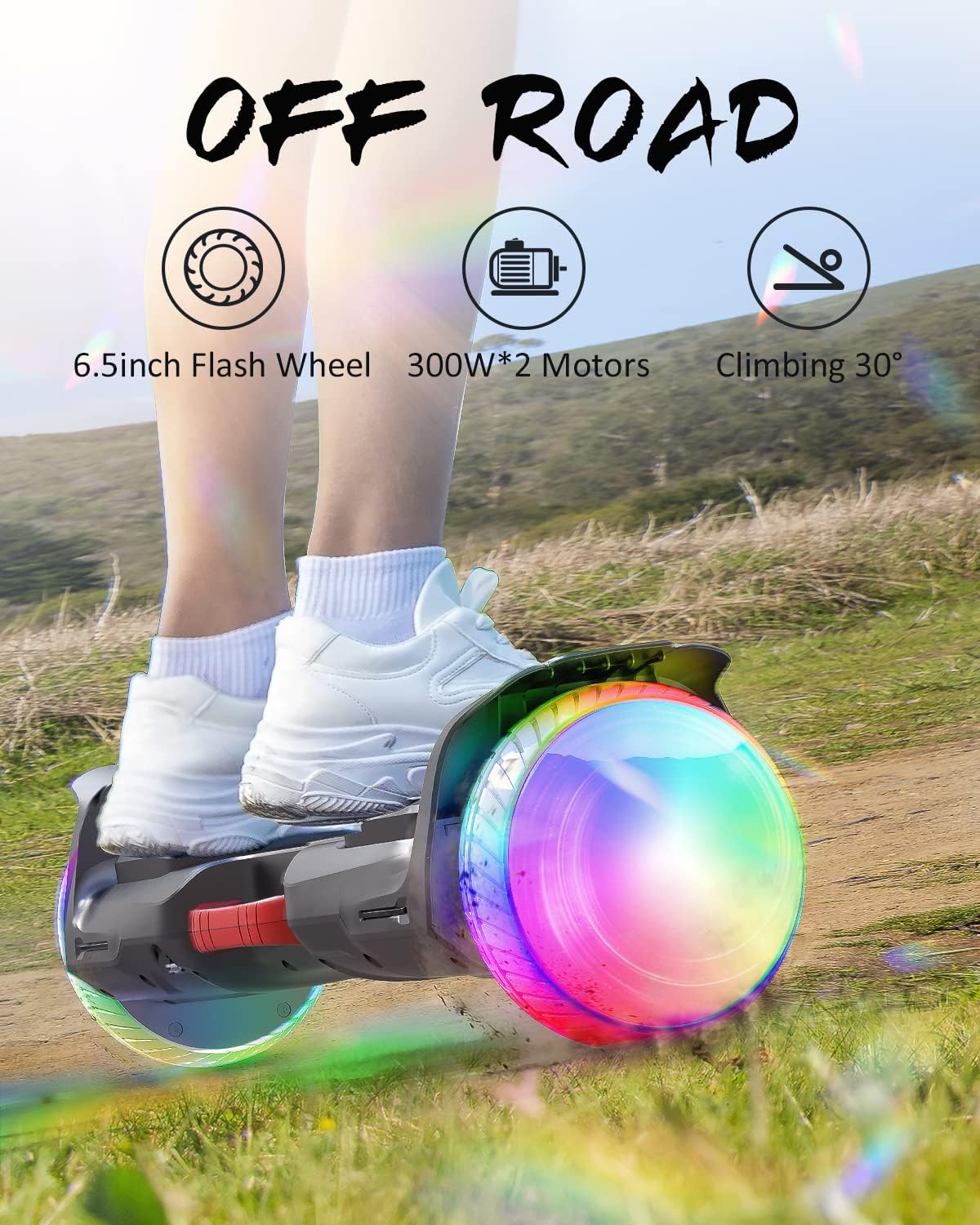 6.5” All Terrain Self Balancing Hoverboard with Bluetooth Speaker D482740