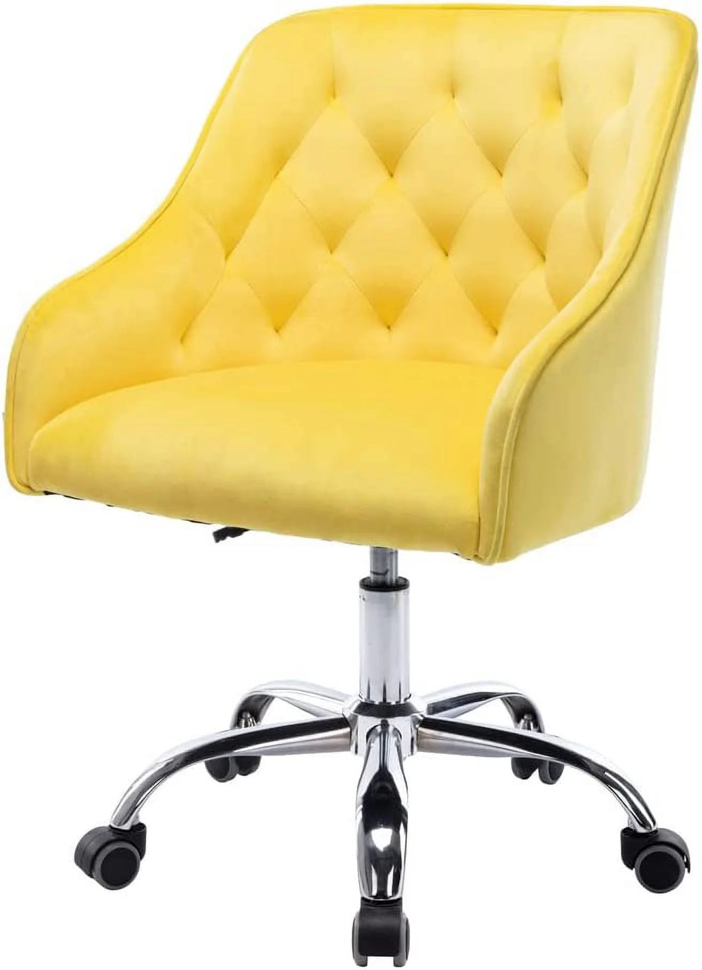 Velvet Upholstered Tufted Swivel Office Chair with Wheels Y381