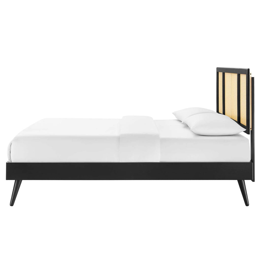 Queen Size Black Wood Platform Bed Frame Q9199