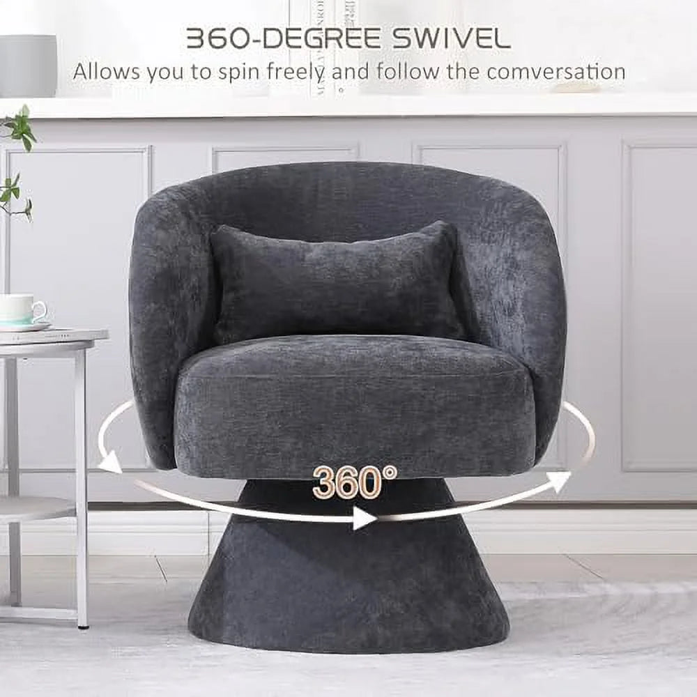 Linen Upholstered Swivel Accent Chair Set of 2 R844894