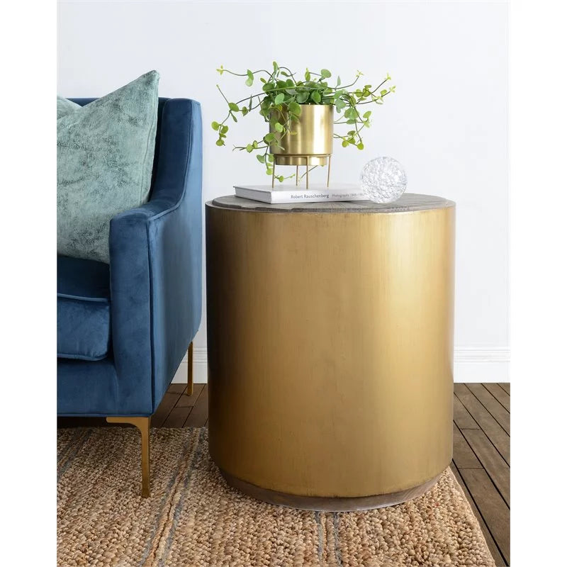 Wood and Metal End Table Set of 2 H660221