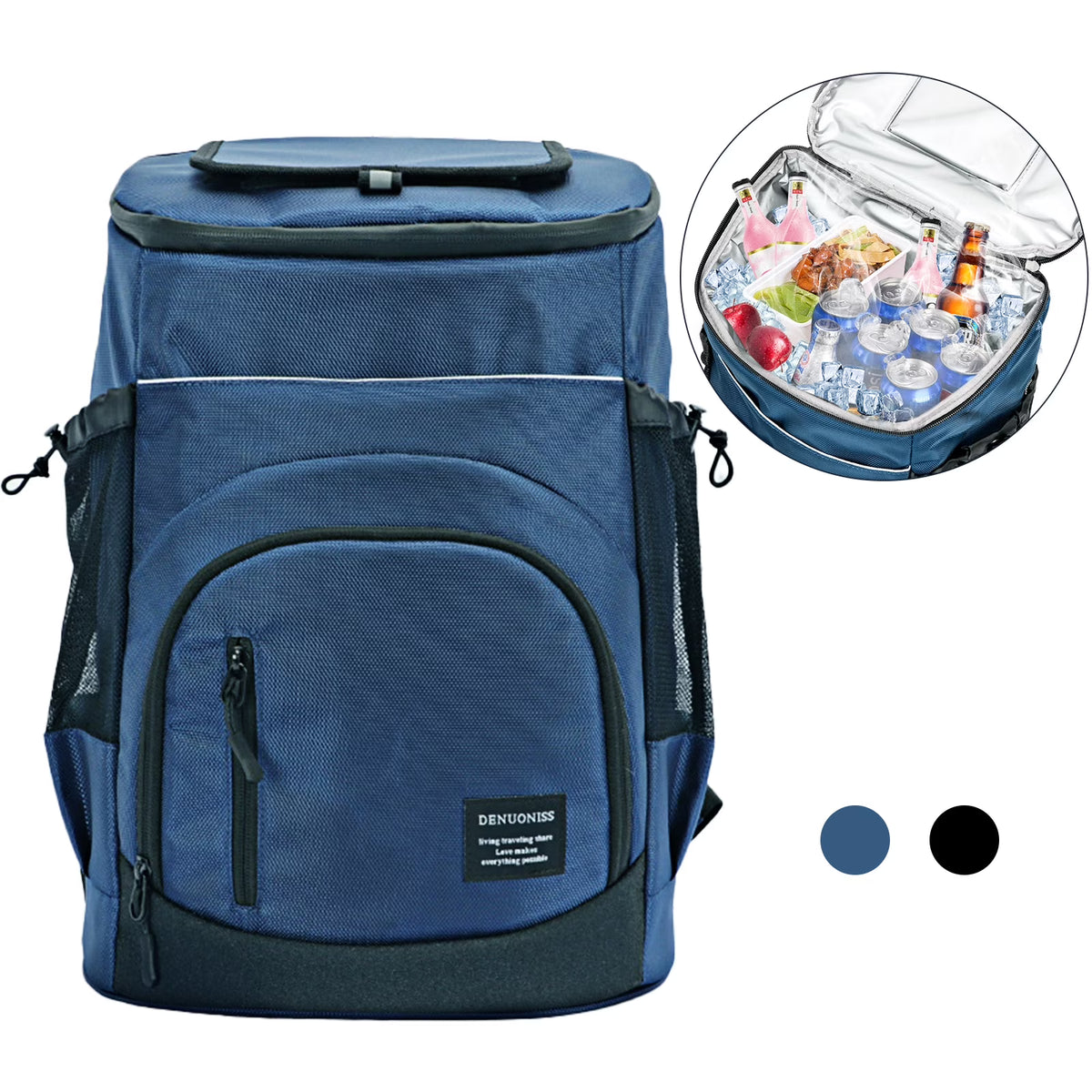 Blue Sandproof Water-Resistant Cooler Backpack A389