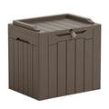 Black 32 Gallon Outdoor Resin Deck Box with Seat S9322